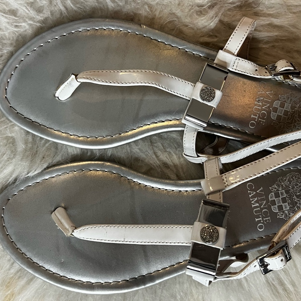 Vince Camuto Silver T-Strap Sandals